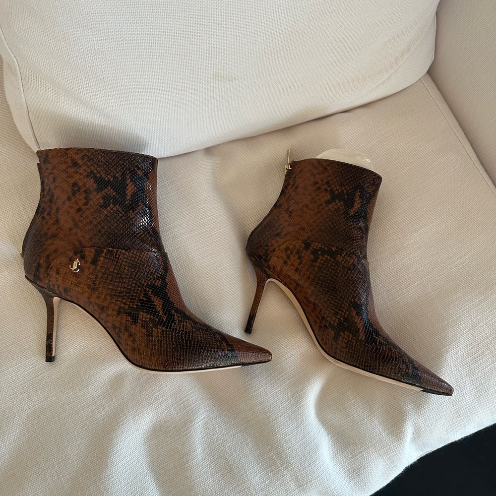 New Jimmy Choo Brown Snakeskin boots Booties 39.5 - Picture 3 of 5